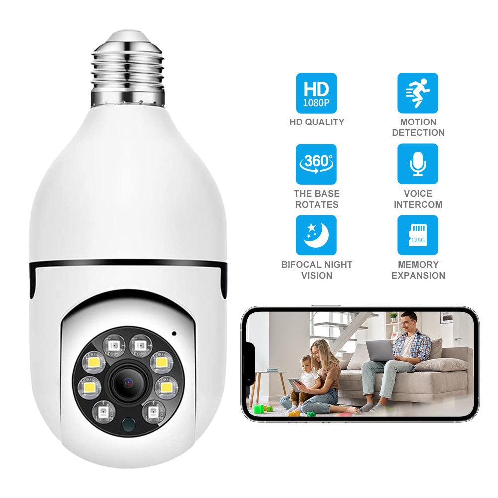 Caméra de Surveillance 360° en forme d’Ampoule
