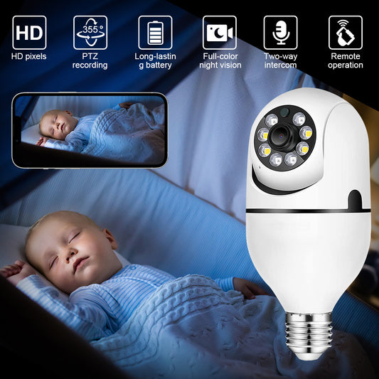 Caméra de Surveillance 360° en forme d’Ampoule